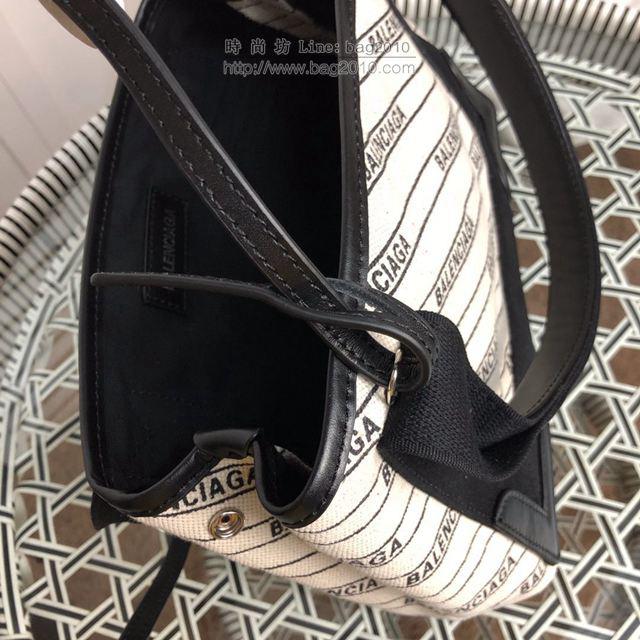 Balenciaga女包 巴黎世家最新款斜條紋字帆布包 Balenciaga斜條紋字新版一行字 小號手提包  csbl1180
